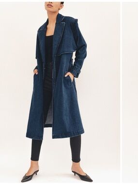 TT Studios Tivoli Blue Denim Trench Coat